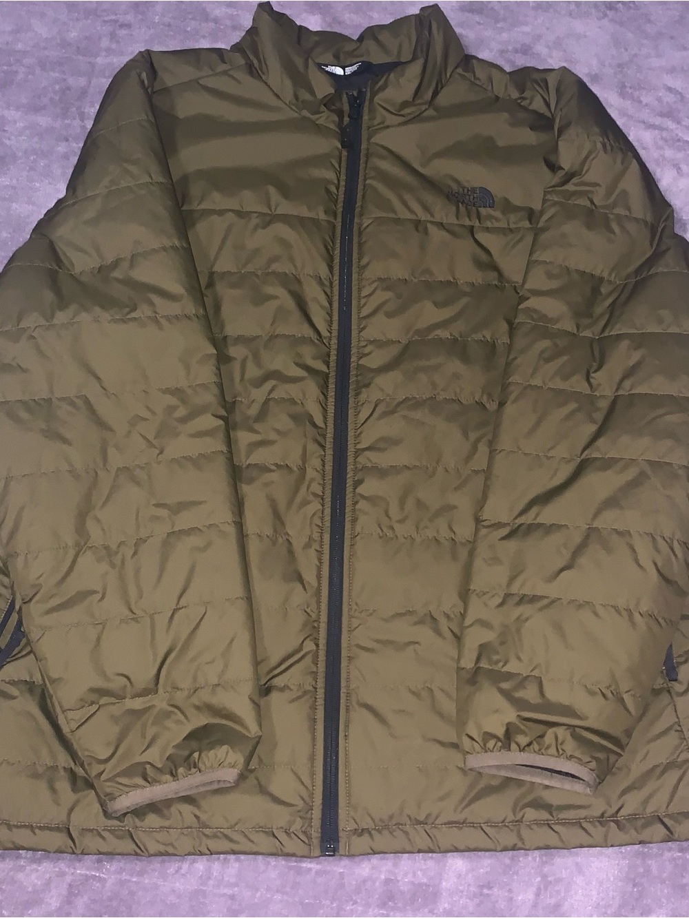 The North Face Men’s Olive Puffer Jacket - Lightweight Insulated Coat XXL